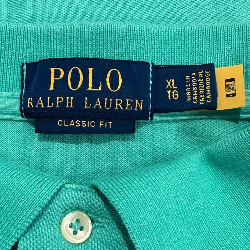 Polo Ralph Lauren Mens Classic Fit Turquoise Mesh Polo Shirt XL Pony Logo